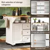 OKWISH Îlot De Cuisine Extensible Avec Roulettes Et Plateau Voir les images du produit 4