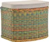 KRINES HOME Rattan Wäschekorb Wäschetruhe Sitz gepolstert Produktbild-Vorschau 1