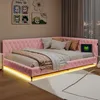 UnboxG Čalouněná postel 140x200cm s LED diodami a funkcí Náhled obrázku produktu 3