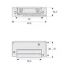 Technical drawing with dimensions of an electrical door opener. Produktbild-Vorschau