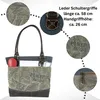 Sunsa Vintage Shopper. Płócienna torba na ramię ze skórą. Podgląd zdjęcia produktu 10
