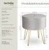 tectake® Sitzhocker mit Stauraum Ava in Samtoptik Produktbild-Vorschau 7