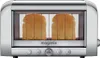 A front-on view of a Magimix toaster with two slices of toast inside. Náhľad obrázku produktu