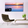 Glasbilder 140x70 Wandbild Druck auf Glas Meer Brücke Sonne Produktbild-Vorschau 3