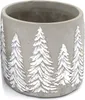 Zement-Übertopf ca. Ø 14 x H 13 cm mit Tannen-Deko | Produktbild-Vorschau 2