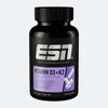 A black bottle of ESN Vitamin D3+K2 supplements against a white background. Produktbild-Vorschau