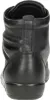 A close-up, rear view of a black leather high-top sneaker. Produktbild-Vorschau