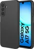 A black phone case is shown next to a smartphone displaying marketing text. Podgląd zdjęcia produktu