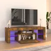 vidaXL TV-Schrank mit LED-Leuchten Räuchereiche 120x35x40 Produktbild-Vorschau 15
