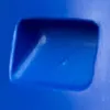 A close-up view of a blue plastic container with a rectangular opening. Produktbild-Vorschau