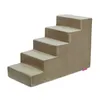 A set of five tan-colored pet stairs against a white background. Podgląd zdjęcia produktu