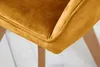 Drehbarer Design Stuhl LIVORNO senfgelb Samt Buchenholz Produktbild-Vorschau 8