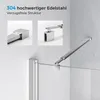 Close-up views of a shower wall stabilizer bar, highlighting its material and construction. Produktbild-Vorschau