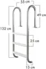 Pool Einbauleiter ENG 120 cm | 3-stufig | V2A Edelstahl Produktbild-Vorschau 2