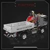A detailed model of a truck-mounted crane is displayed against a dark background. Produktbild-Vorschau