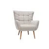 Miliboo - Sessel im gemustertem Samtdesign beige Holzfüße Produktbild-Vorschau 3
