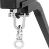 A close-up view of a metal mounting bracket with a carabiner and eye bolt attached. Produktbild-Vorschau