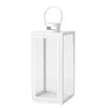 Laterne Weiß Matt 21,5 cm Metall Glas Windlicht Garten Deko Produktbild-Vorschau 1