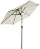 A cream-colored rectangular umbrella with a black pole and frame, shown against a white background. Voir les images du produit