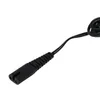 A close-up shot of a black power cord with a two-pin connector. Produktbild-Vorschau