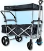 A black IMLEX wagon with a canopy, shown against a light blue background. Produktbild-Vorschau