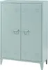A light gray-blue metal cabinet with two doors and silver handles, shown against a white background. Náhled obrázku produktu