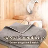 Saunatuch 80x200 cm saugstark 100% Baumwolle grau Produktbild-Vorschau 4