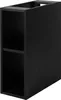 A black, rectangular storage unit with two open shelves. Náhľad obrázku produktu