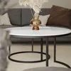 Runder Couchtisch SELAVI 2in1 Schwarz / Weiß Marmour Produktbild-Vorschau 7