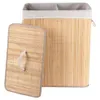 A bamboo laundry basket with a lid, shown on a white background. Náhled obrázku produktu