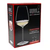 A product box for Riedel wine glasses, featuring an image of a champagne glass filled with white wine. Produktbild-Vorschau