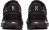 The back view of a pair of black ON Running Cloud 6 sneakers. Voir les images du produit