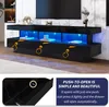 OKWISH Meuble TV 160 cm avec Éclairage LED et Contrôle via Voir les images du produit 4