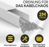 Kabelkanal aus hochwertigem PVC weiß Kabelleiste 2m - 1 Produktbild-Vorschau 2
