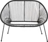 BELIANI Ławka sofa balkonowa czarna technorattan stal 114 Podgląd zdjęcia produktu 1