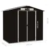 vidaXL Capanno da giardino Marrone 205x129x183 cm Acciaio Anteprima dell’immagine prodotto 13