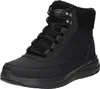 A black Skechers women's boot is shown against a white background. Voir les images du produit