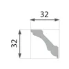 PROVISTON | Stuckleiste | Polystyrol | 32 x 32 x 2000 mm | Produktbild-Vorschau 3
