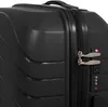 Close-up of a black suitcase showing the zipper, lock, and handle. Produktbild-Vorschau
