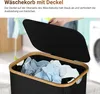 Jayseuw Panier à linge avec couvercle, 100 L, sac à linge Voir les images du produit 3