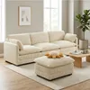Divano ad angolo BEALIFE 240x76x91 cm con pouf | Divano a 3 Anteprima dell’immagine prodotto 1