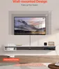 A wall-mounted TV cabinet with a TV mounted above it, showcasing different TV sizes. Anteprima dell’immagine prodotto