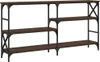 vidaXL Konzolový stolík hnedý dubový vzhľad 150x29x76,5 cm Náhľad obrázku produktu 1