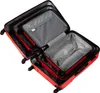 Three red suitcases of different sizes are nested inside each other, with their lids open to show the interior. Produktbild-Vorschau