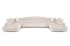 A large, U-shaped sectional sofa in a light beige color is shown from the front against a white background. Podgląd zdjęcia produktu