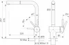 Technical drawing of a faucet with dimensions and angles indicated. Náhľad obrázku produktu