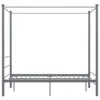 A gray metal canopy bed frame shown from the front. Náhled obrázku produktu