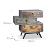 Comodino vintage Relaxdays con 3 cassetti, effetto cemento, Anteprima dell’immagine prodotto 3