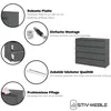 A collage of images showing features of a gray dresser. Produktbild-Vorschau