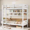 Merax Lit superposé 90x200 avec étagère, lit en bois avec Voir les images du produit 2